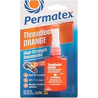 Permatex 25210 High Strength Removable Threadlocker Orange Liquid, 10 ml