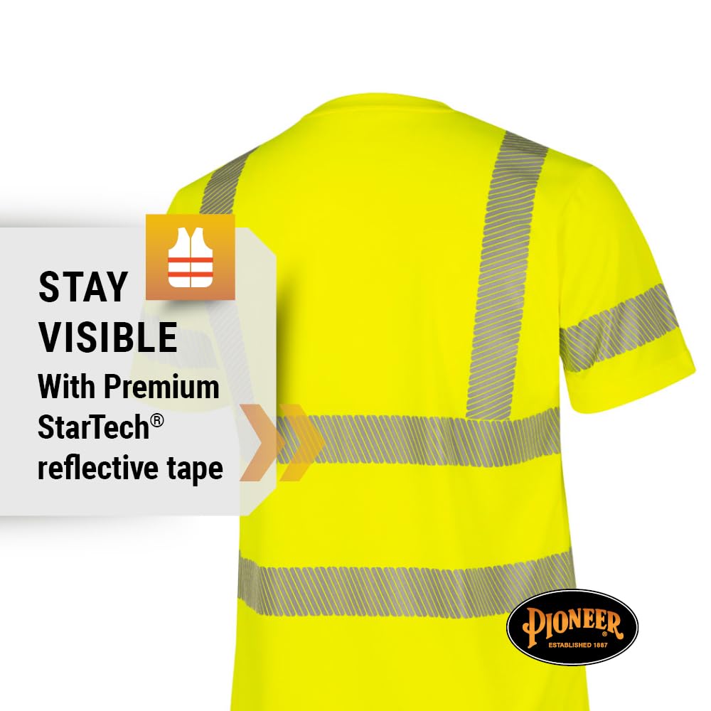 Pioneer Hi Vis Short Sleeved Safety Cooling Shirt - Breathable, Lightweight, Quick Drying