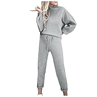 Tracksuit Womens Full Set 2 Piece Plain Oversize Jumper And Wide Leg Jogger Sets For Ladies 2Pcs Trainning Suit Sets Yoga Sports Gym Outfit Sets