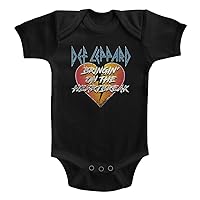 American Classics Def Leppard 1977 English Rock Band Bringin Heartbreak Blk Infant Baby Snapsuit