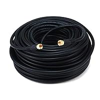 Monoprice RG6 Quad Shield CL2 Coaxial Cable with F Type Connector, 100ft, Black