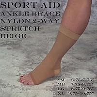 Ankle Brace, Nylon Two-Way Stretch, Beige color, Size: Large - 1 ea
