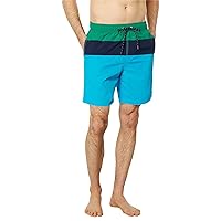 Nautica Men's Standard Colorblock Quick-Dry Swim, Pepper Green, L