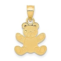 14K Yellow Gold Teddy Bear Pendant