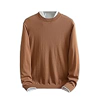 Autumn Men's Cashmere Sweater Bottoming Round Neck Slim Sweater for Middle-Aged and Elderly People