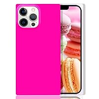 Omorro for Square iPhone 11 Pro Max Case for Women Men Neon, Brigth Cute Fluorescence Luxury Flexible Soft Slim TPU Rubber Gel Bumper Chic Square Edge Protective Hot Pink Girly Square Phone Case