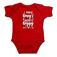 I Make Honey's Heart Happy Red Infant Bodysuit, Baby Shower Newborn Gift, Pregnancy Reveal Present, Valentine's or Mother's Day (12M, Short Sleeve, Red)
