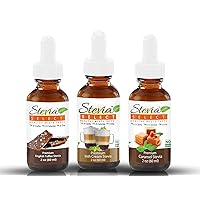 Stevia Drops Caramel, Irish Cream, & English Toffee Stevia Select Keto Coffee Sugar-Free Flavors Bundle Pack (3)
