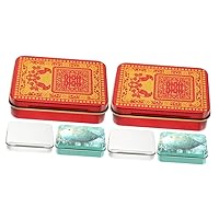 6 Pcs Poker Box Hinged Lid Tin Playing Boxes Empty Cookie Tins Rectangular Tin Container Deck of Cards Bulk Containers Storage Tin Square Tea Tin Cat Food Iron Clamshell Pill