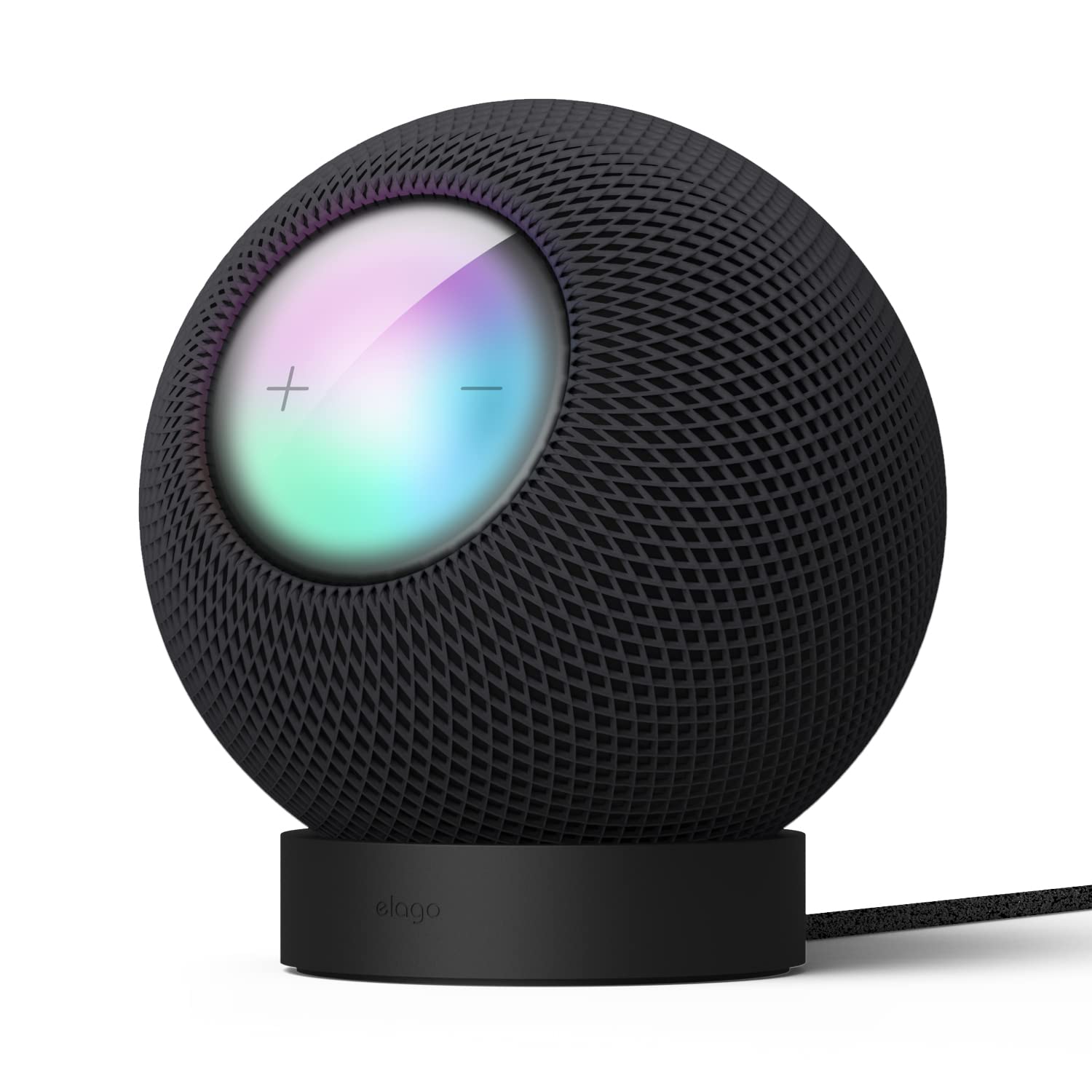 elago Stand Compatible with HomePod Mini - Proper EQ, Easier to Control with Better Indicator Visibility, Stable Mount, Anti-Slip Silicone Stand (Black)