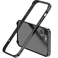 New Aluminum Frame Metal Bumper Frame Slim Hard Case Cover for iPhone 14 Pro, Metal Frame Armor with Soft Inner Bumper, Raised Edge Protection (Black, 6.1