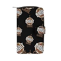 I Donut Care Funny RFID Blocking Wallet Slim Clutch Organizer Purse with Credit Card Slots for Men and Women