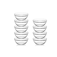 Sweejar 4 inch Small Glass Bowls Set, 7 oz Prep Bowls for Cooking, Small Bowls for Kitchen, Dessert Bowls for Ice Cream, 9 pack