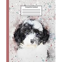 Composition Notebook: Back-to-School Notebook | Wide Ruled | 8 x 10 | 100 Pages | Puppy Composition Book