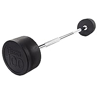Body-Solid Rubber Coated Fixed Weights Straight Barbells- Weighted Bar for Weightlifting Exercise, Bodybuilding, Strength Training, Squat Rack & Bench Press