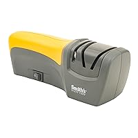 50005 Edge Pro Compact Electric Knife Sharpener - Yellow & Grey - Straight Edge 2 Stage Sharpener - Electric & Manual Sharpening - Blade Guide - Outdoor & Kitchen - Pocket & Filet Knives