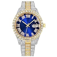 Luxury Unisex Watch Crystal Rhinestone Watches Stainless Steel Gold Silver Two Tone Watch Diamond Bracelet Watch
