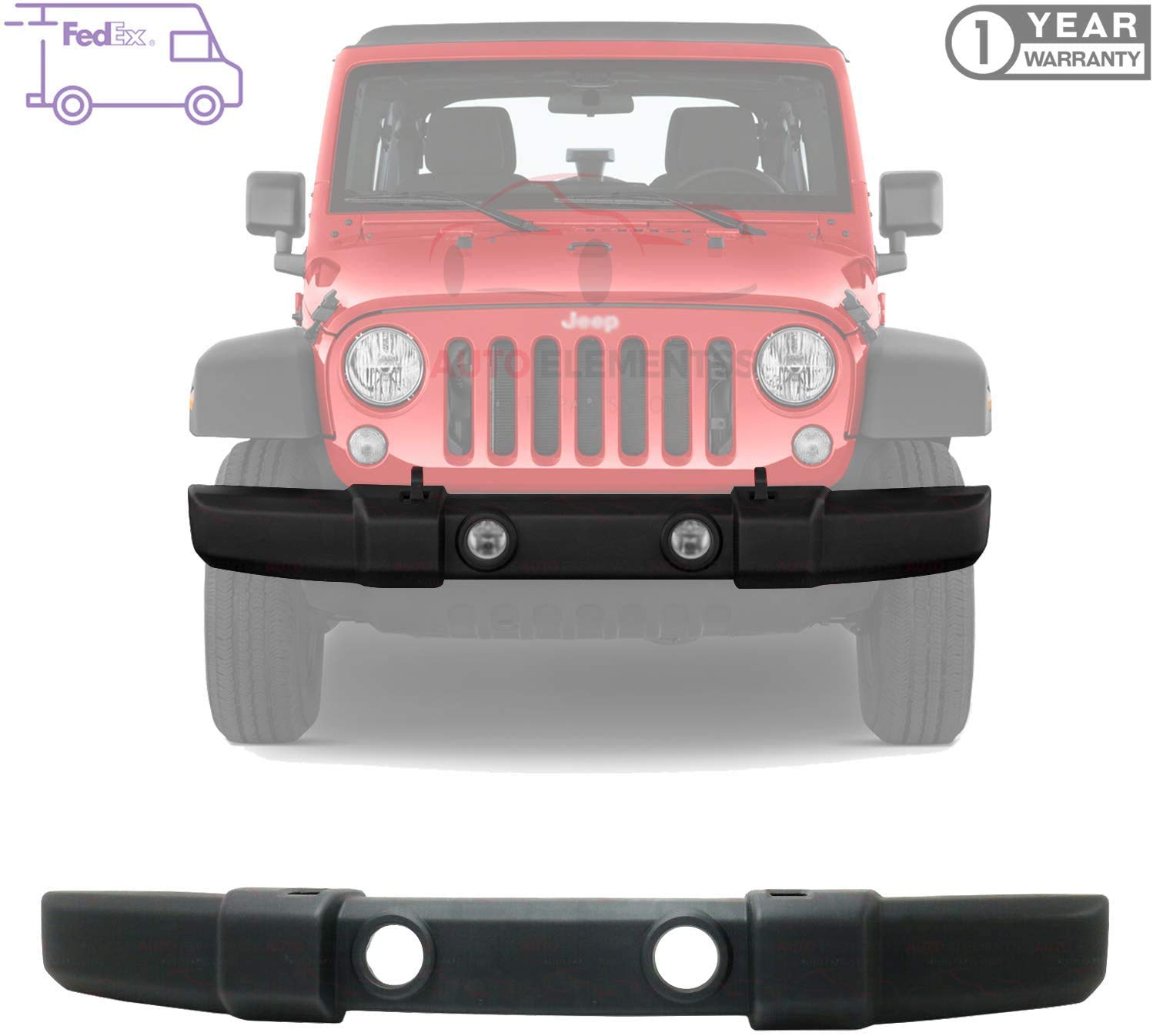 Mua New Front Bumper Cover Textured With Fog Light & Tow Hook Holes For 2007-2018  Jeep Wrangler JK Direct Replacement 1FN67RXFAA trên Amazon Mỹ chính hãng  2023 | Giaonhan247