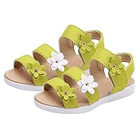 Girls Flowers Sandals Open Toe Summer Flat Dress Shoes Toddler Baby Anti Slip Princess Sandals Comfort Strappy Shoes