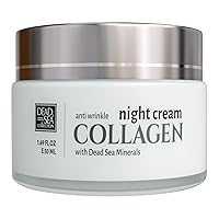 Collagen Anti Wrinkle Night Cream - Face Moisturizer with Collagen - Firming Cream with Dead Sea Minerals and Collagen - 1,69 Fl. Oz