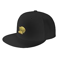 RUAPIA-Jackfruit-Trucker-Hat, Snapback Hats Flat Bill Caps Dad Hat Baseball Cap for Men Women Black