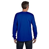 Hanes 6.1 oz. Tagless ComfortSoft Long-Sleeve Pocket T-Shirt (5596) Deep Royal Blue, XL