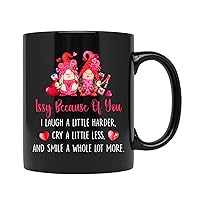 Because Of You I Laugh, Cry And Smile Mug, Customized Buddies Gift With Name, Unbiological Sisters Coffee Mug, Friendship Ceramic Cup, Present For Bestie, Sister Cup, Black Tea Mug 11oz or 15oz