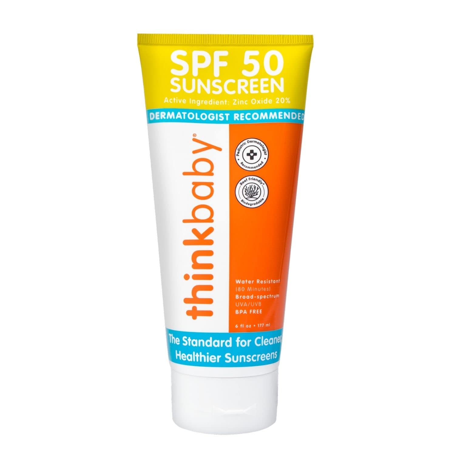 Thinkbaby SPF 30 Clear Zinc Sunscreen 3 Oz. + Thinkbaby SPF 50+ Baby Sunscreen 6 Oz.