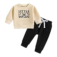 Kid Baby Boys Girls Housewear Set Fall Winter Pullover Pattern Cows Jogger Sleeve Top Pants Size 8 Boys Outfit Set