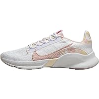 Nike SuperRep Go 3 Flyknit Next Nature Women's Workout Shoes (FN6585-100, White/Red Stardust/Ember Glow/Guava Ice) Size 10