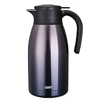 GiNT 1.9L / 64Oz Thermal Coffee Carafe, Insulated Stainless Steel Coffee Carafes for Keeping Hot/Double Walled Vacuum Thermos (Purple)