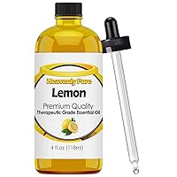 Lemon Essential Oil 4 oz - Lemon Oil Therapeutic Grade for Aromatherapy, Diffuser, Candle, Mosquitoes, Bugs Away - Dropper - 4 fl oz