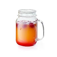 G.E.T. Shatterproof Plastic Mason Jars Style Drinking Glasses with Handles, 16 Ounce, 5