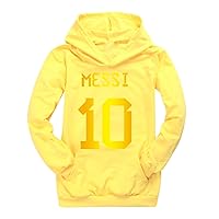Child Classic Comfy Loose Fit Hooded Pullover Sweatshirts with Pocket Boys Girls Messi Graphic Hoodies for Fall