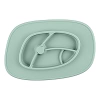 Bazzle Baby Anchor Silicone Suction Plate and Mat, BPA Free, Divided Sections, 3 to 36 Months (Sage)