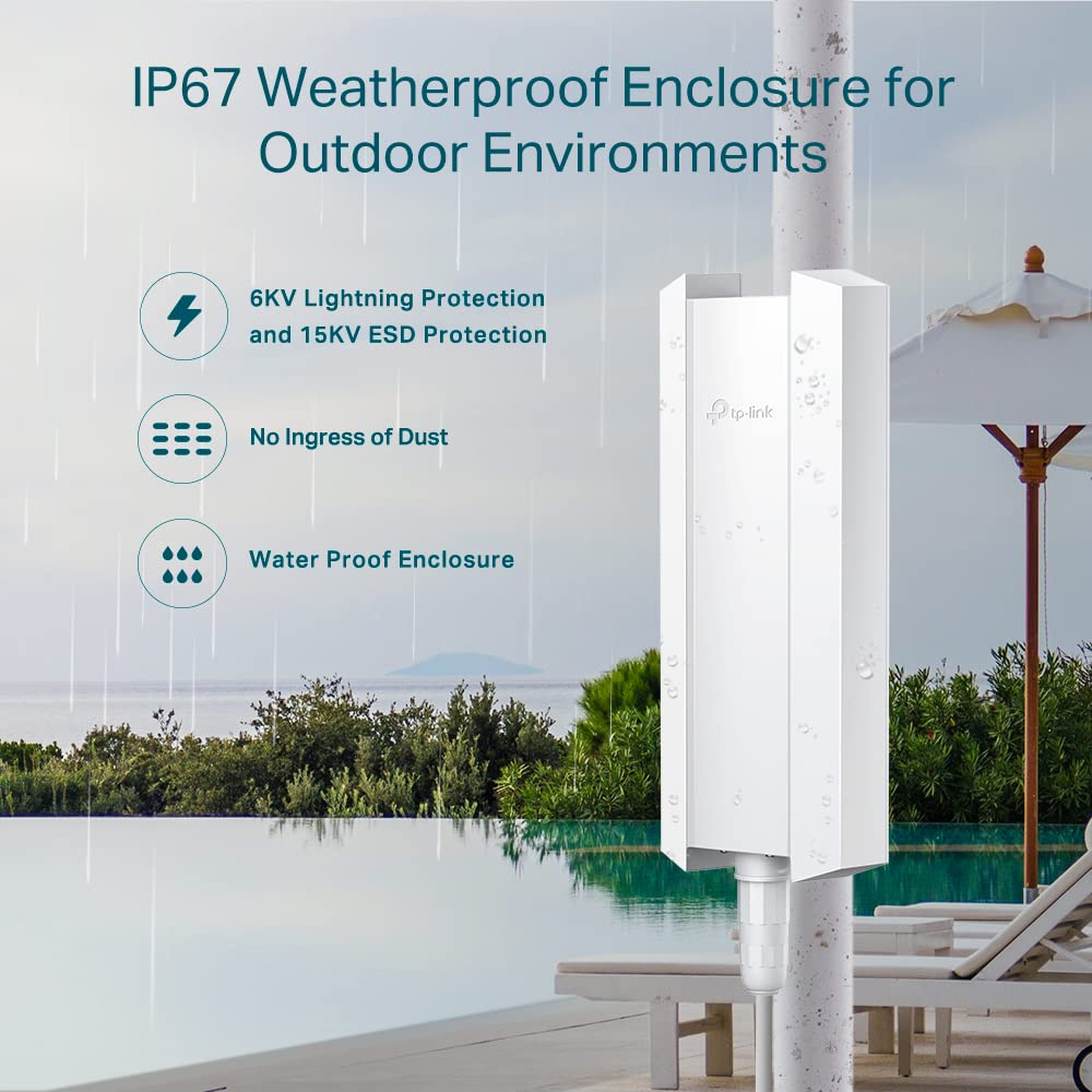 TP-Link EAP650-Outdoor | Omada True WiFi6 AX3000 Gigabit Outdoor Access Point | Mesh, Seamless Roaming, MU-MIMO | PoE+ Powered | IP67 | Multiple SDN Controller | Remote & App Control