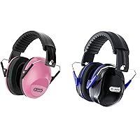 Dr.meter Ear Muffs for Noise Reduction, Pink+Black & Blue