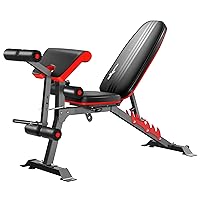 BODYRHYTHM Multifunctional Weight Bench with Leg Extension and Preacher Pad, Workout Bench for Decline Bench Press, Strength Training Bench for Full Body Workout, Flat & Incline & Decline bench,Weight Training Equipment.