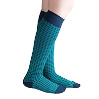 Womens 15-20 mmHg Compression Socks, Bold Houndstooth Pattern