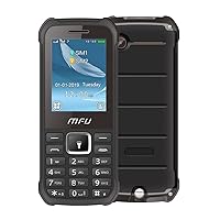 MFU A608 GSM 2G 2.4 Inch Dual-SIM Free Unlocked Simple Feature Phone, Easy to use Senior Basic Cell Phone for elderly backup use 3000mAh Battery Big Font Large Display(black)