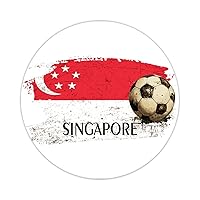 Personalized 50 Pcs Singapore Football Vinyl Stickers Sports Lover Decals Stickers Patriotic Gift Waterproof Water Bottle Stickers Sticker for Bike Bumper Luggage Car Laptop Bumper 4inch