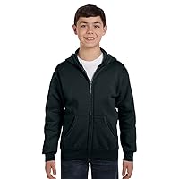 Hanes Boys' EcoSmart Full Zip Hooded Jacket, Black, x Small