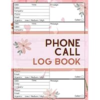 Phone Call Log Book: Telephone Message for Office