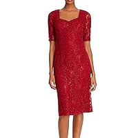 Nanette Nanette Lepore Women's Sweetheart Neckline with Elbow Sleeves and Invisible Zipper Shift Dress