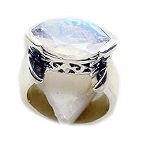Natural Rainbow Moonstone Ring for Men 925 Silver Birthstone Handmade US 4,5,6,7,8,9,10,11,12