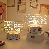USB Acrylic Message Board with Pen Rewritable Night Light Daily Moment Memo Notepad Girl Bedroom Desktop Ornaments Gift