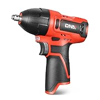 DNA MOTORING TOOLS-00160 Cordless Impact Wrench, 3/8” Chuck Max Torque 120Nm 12V Electric Power Impact Wrench with LED Work Light,Red (Tool Only)
