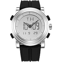 Burei men's analogue / digital watch, LED, multifunctional sports watch with rubber strap.