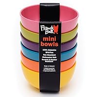 French Bull Melamine Mini Bowls for Snacks, Side Dishes, Dessert, Dipping Sauces or Ice Cream - Colorful Assorted Set of 6-10 ounce - 4