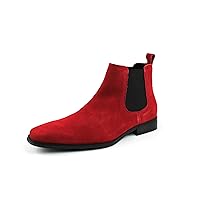 Men's Chelsea Boots Genuine Leather Suede Dress Almond Toe